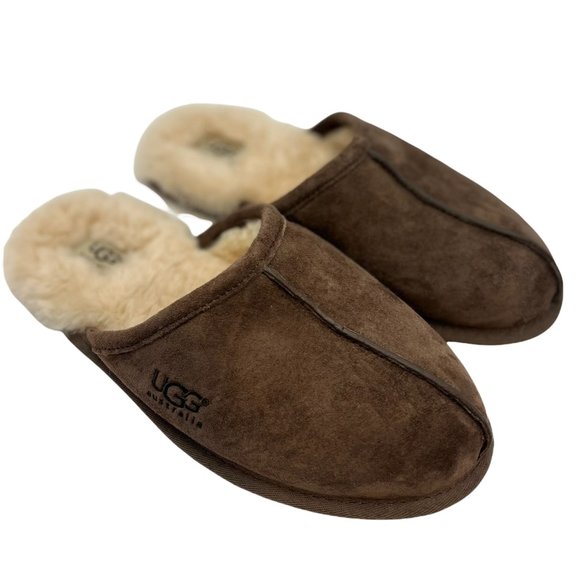UGG Classic Mule Slides Slippers Expresso Brown Mens 9 Suede Shearling - Picture 1 of 5